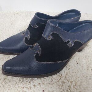 Unbranded Blue Western Heeled Mule 10